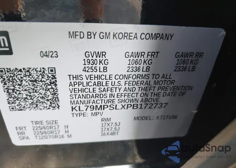 2023 Chevrolet Trailblazer Fwd Lt from USA, damaged, VIN KL79MPSLXPB172737